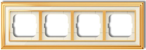 Рамка универсальная ABB Династия 4-м. полированная латунь/стекло белое фото Рамка универсальная ABB Династия 4-м. полированная латунь/стекло белое картинка